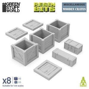 Green Stuff World: Miscellaneous - Drewniane skrzynki - 8 elementów