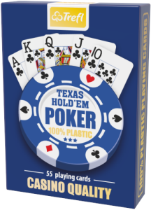 Karty do gry Texas Hold'em Poker - Casino Quality 100% Plastic - niebieska talia
