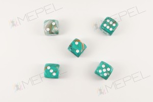 Kości Chessex - kostka k6 16mm Marble Oxi‑Copper/white