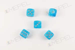 Kości Chessex - kostka k6 16mm Luminary Sky/silver (świecące w ciemnościach)