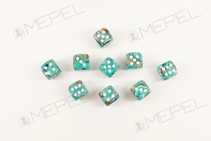 Kości Chessex - kostka k6 12mm Marble Oxi‑Copper/white