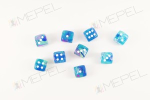 Kości Chessex - kostka k6 12mm Festive Waterlily/white
