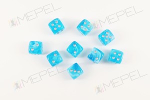 Kości Chessex - kostka k6 12mm Luminary Sky/silver (świecące w ciemnościach)