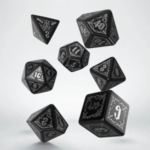 Komplet kości RPG Krwiopijców - Czarno-srebrne