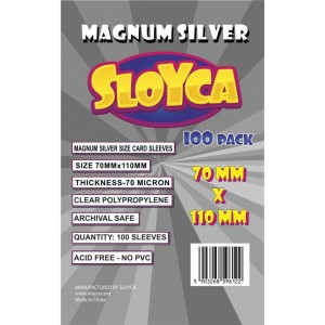 Sloyca card sleeves: Magnum Silver (70x110 mm) 100 pcs