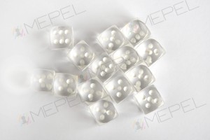 Kości Chessex - kostka k6 12mm Translucent Clear/white