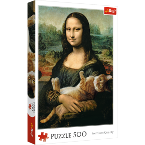 Puzzle 500 Mona Lisa and the cat Frisky