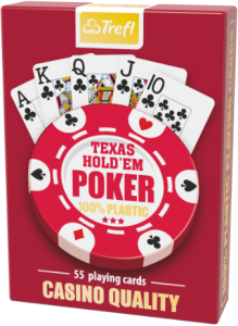 Karty do gry Texas Hold'em Poker - Casino Quality 100% Plastic - czerwona talia