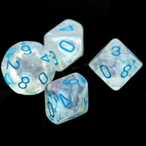 Kości Chessex - kostka k10 Borealis Icicle/light blue - Luminary (świecące w ciemnościach)