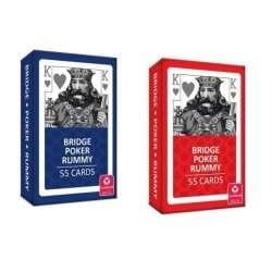 Karty do gry bridge / poker / remik 55 kart - czerwone