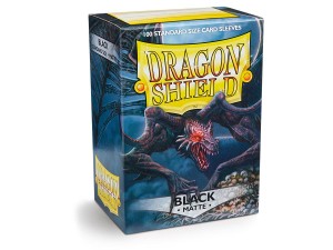 Koszulki na karty Dragon Shield Matte - czarne - 100 sztuk