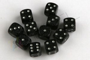 Kości Chessex - kostka k6 12mm Speckled Ninja