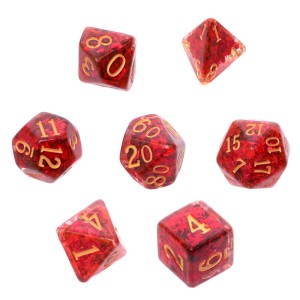Komplet kości Rebel RPG - Gęsty rdzeń - Czerwone