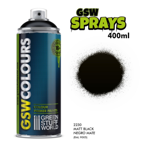 Green Stuff World: Spray Primer Colour - Matt Black (400ml)