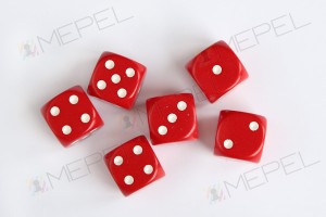 Kości Chessex - kostka k6 16mm Opaque Red/white