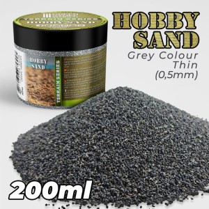 Green Stuff World: Posypka modelarska - Drobny piasek hobbystyczny 200ml - Dark Grey