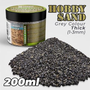 Green Stuff World: Posypka modelarska - Gruboziarnisty piasek hobbystyczny 200ml - Dark Grey