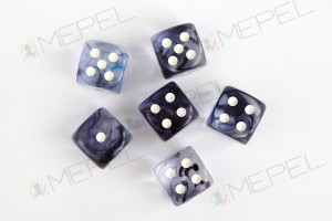 Kości Chessex - kostka k6 16mm Nebula Black/white