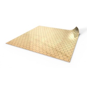 Dry-erase mat: 80x80 cm hexagonal grid - Smooth Papyrus