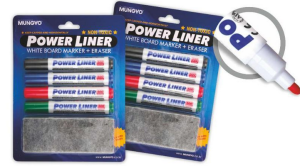Set of Mungyo dry-erase markers + sponge