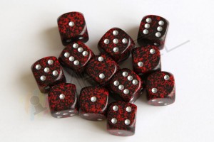 Kości Chessex - kostka k6 16mm Speckled Silver Volcano