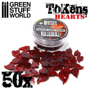 Green Stuff World: Akrylowe znaczniki serca (50 sztuk)