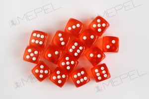 Kości Chessex - kostka k6 12mm Translucent Orange/white