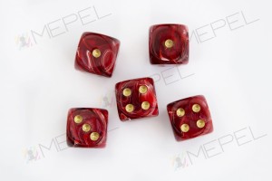 Kości Chessex - kostka k6 16mm Vortex Burgundy/gold