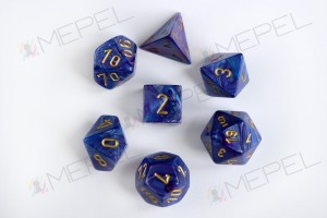Kości Chessex - zestaw 7 kostek Lustrous Purple/gold