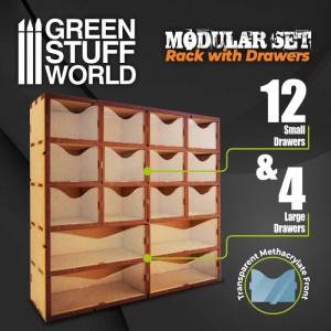 Green Stuff World: Modułowy stojak z szufladkami - pionowy