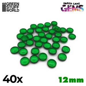Green Stuff World: Akrylowe znaczniki, kryształowe kamienie - zielone (40 sztuk)