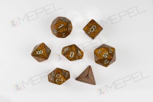 Kości Chessex - zestaw 7 kostek Glitter Gold/silver