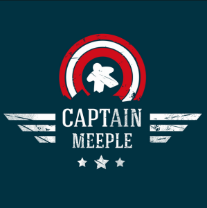 T-shirt: Captain Meeple navy - damski L