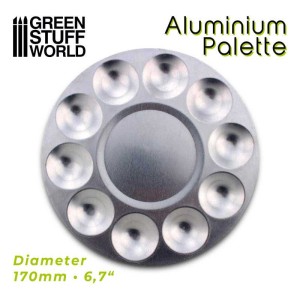 Green Stuff World: Paleta aluminiowa okrągła - 10 wgłębień
