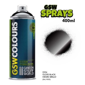Green Stuff World: Spray Primer Colour Gloss Black (400ml)