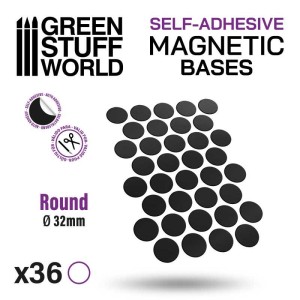 Green Stuff World: Samoprzylepne magnesy na podstawki okrągłe 32mm