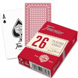 Karty do gry Fournier 26 Bridge - czerwone