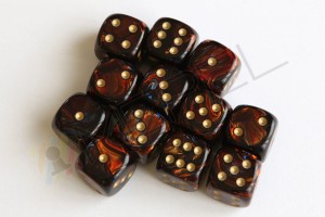 Kości Chessex - kostka k6 16mm Scarab Blue Blood/gold