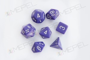 Kości Chessex - zestaw 7 kostek Opaque Purple/white