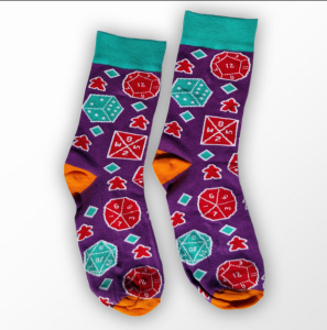 Socks: Meeples and Dice Purple size. 44-46