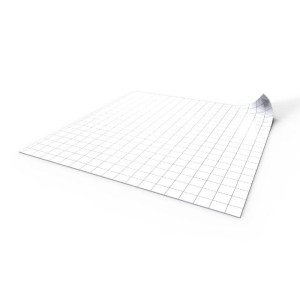 Dry-erase mat: 50x50cm square grid - white