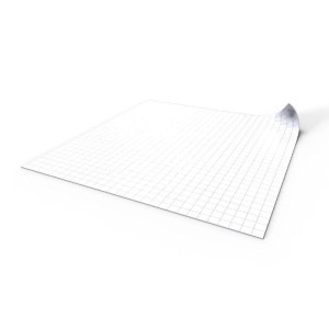 Dry-erase mat: 80x80cm square grid - white