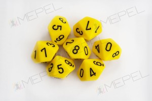 Kości Chessex - kostka k10 Opaque Yellow/black