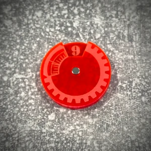 Licznik / dial do gier 0-9 - fluo czerowny