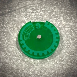 Licznik / dial do gier 0-9 - przeźroczysty zielony