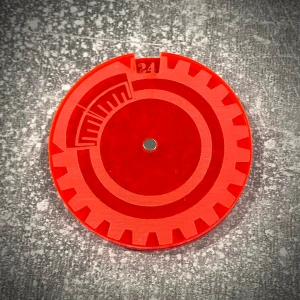 Licznik / dial do gier 1-24 - fluo czerwony