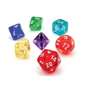 Kości Chessex - zestaw 7 kostek Translucent Prism (multicolor)
