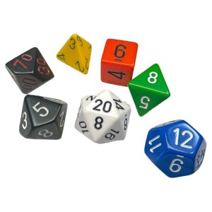 Kości Chessex - zestaw 7 kostek Opaque Nostalgia (multicolor)