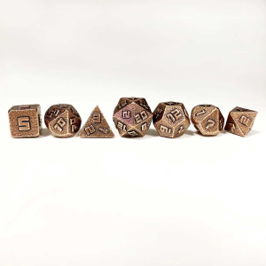 Mini Metal RPG Dice Set - Ancient Copper