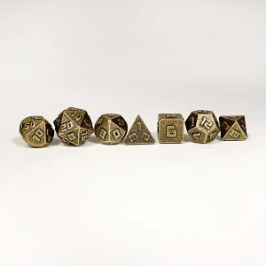 Mini Metal RPG Dice Set - Ancient Bronze